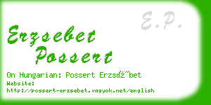 erzsebet possert business card